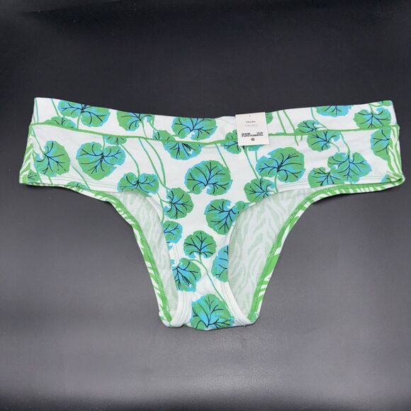 Diane Von Furstenberg  Geranium Leaf Sea Twig Cotton Stretch Cheeky Panty - Picture 3 of 8